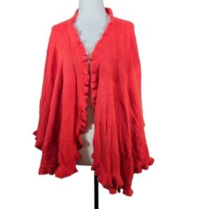 Jams Alpaca knitted  Ruffle Poncho made in Peru